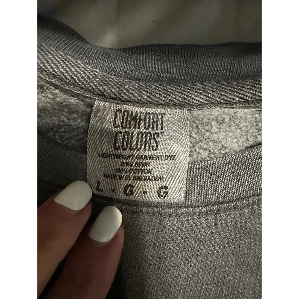 Comfort Colors "Visionary" Crewneck Sweatshirt Size Large Gray Lightweight - Picture 4 of 6